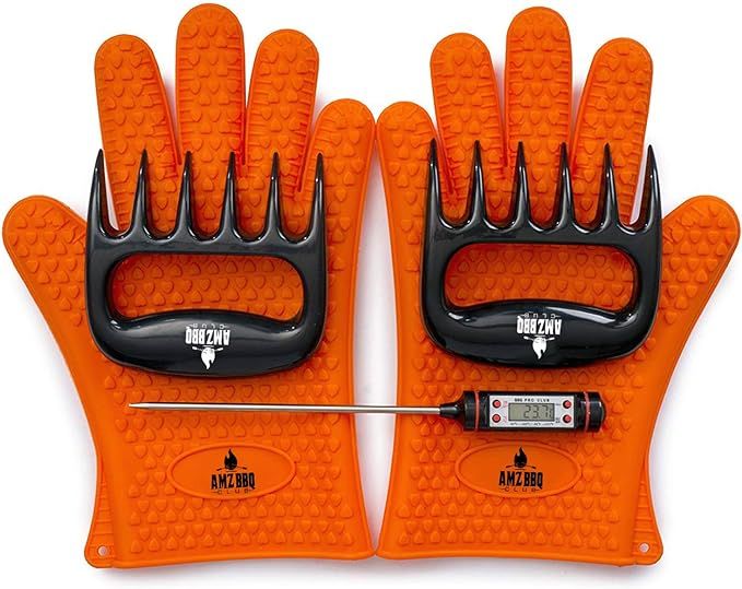 AMZ BBQ CLUB Grilling Accessories - Silicone BBQ Gloves, Food Grade Meat Claws, Digital Grilling ... | Amazon (US)