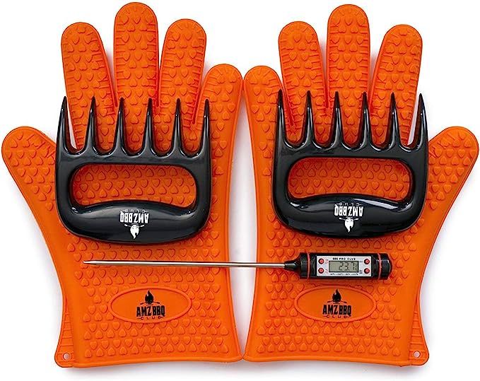AMZ BBQ Club's Grilling Accessories - Silicone BBQ Gloves, Food Grade Meat Claws, Digital Grillin... | Amazon (US)