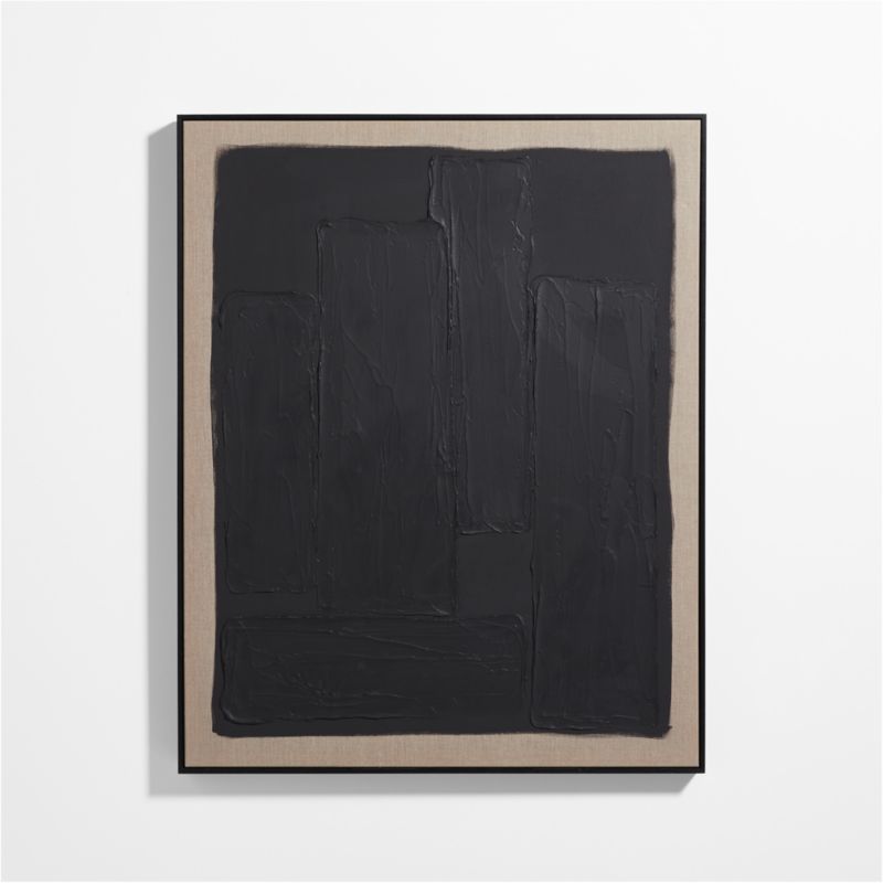 "Onyx Layers" Black Textured Abstract Hand-Painted Wall Art | Crate & Barrel | Crate & Barrel