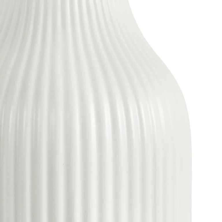 Better Homes & Gardens Ribbed Ceramic Vases 2PC Set White Finish | Walmart (US)