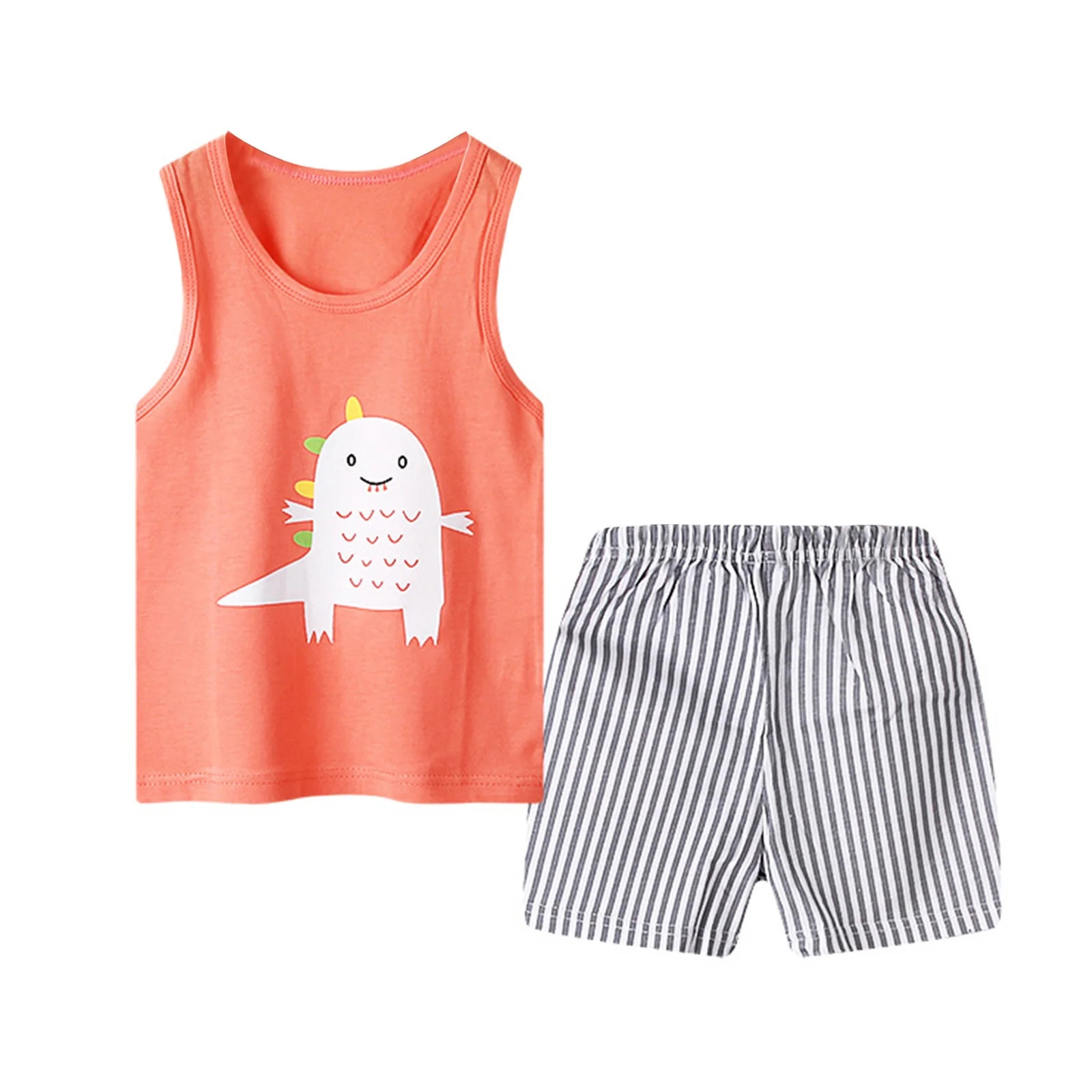 HIBRO 5t Fall Outfits Boys Baby Take Home Clothes Kids Girls Boys 2 Piece Sleepwear Sleeveless T ... | Walmart (US)