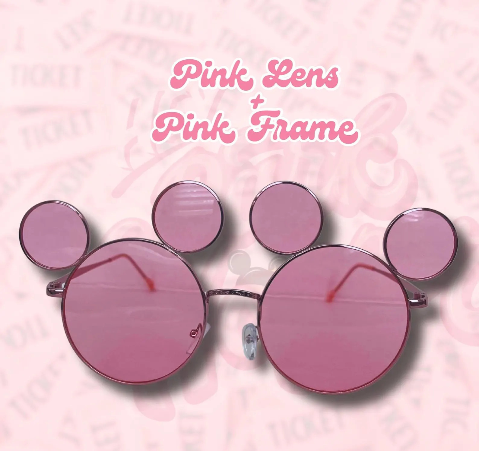 Mickey Mouse Sunglasses: Pink Frame, Pink Lens, Oversized, UV400 | Etsy (US)