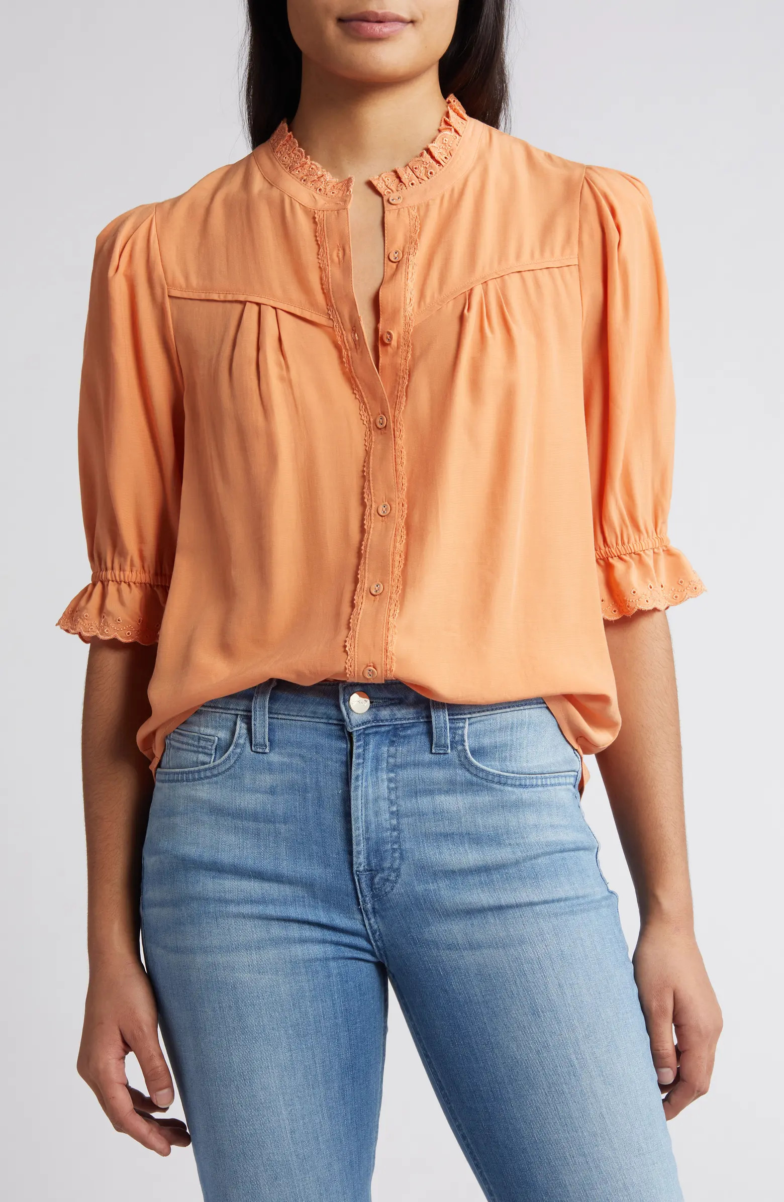 Eyelet Accent Top | Nordstrom
