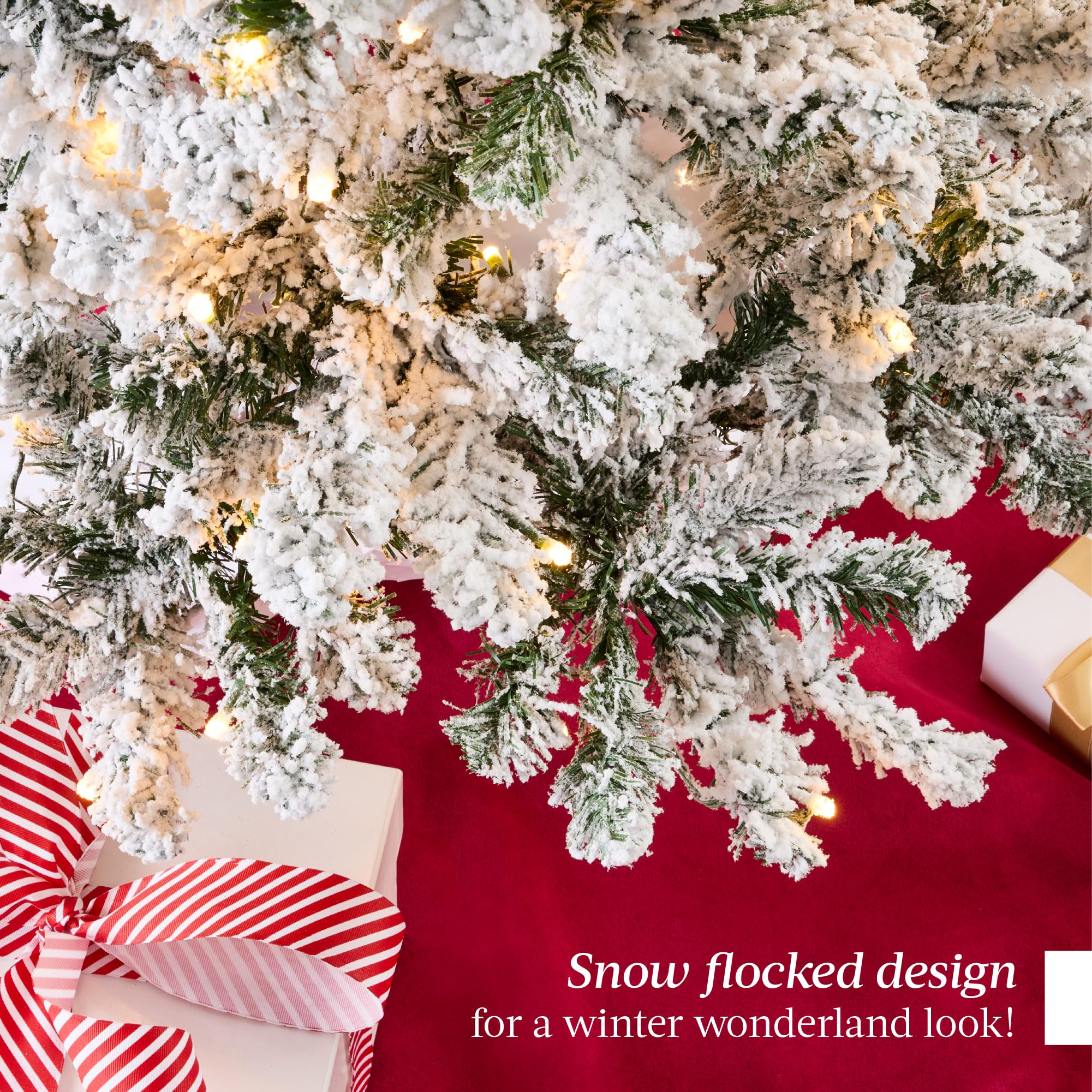 Best Choice Products Flocked Pencil Christmas Tree, Pre-Lit Slim Artificial Holiday Decoration, 1... | Amazon (US)