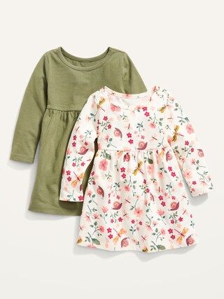 2-Pack Long-Sleeve Jersey Dress for Baby | Old Navy (US)