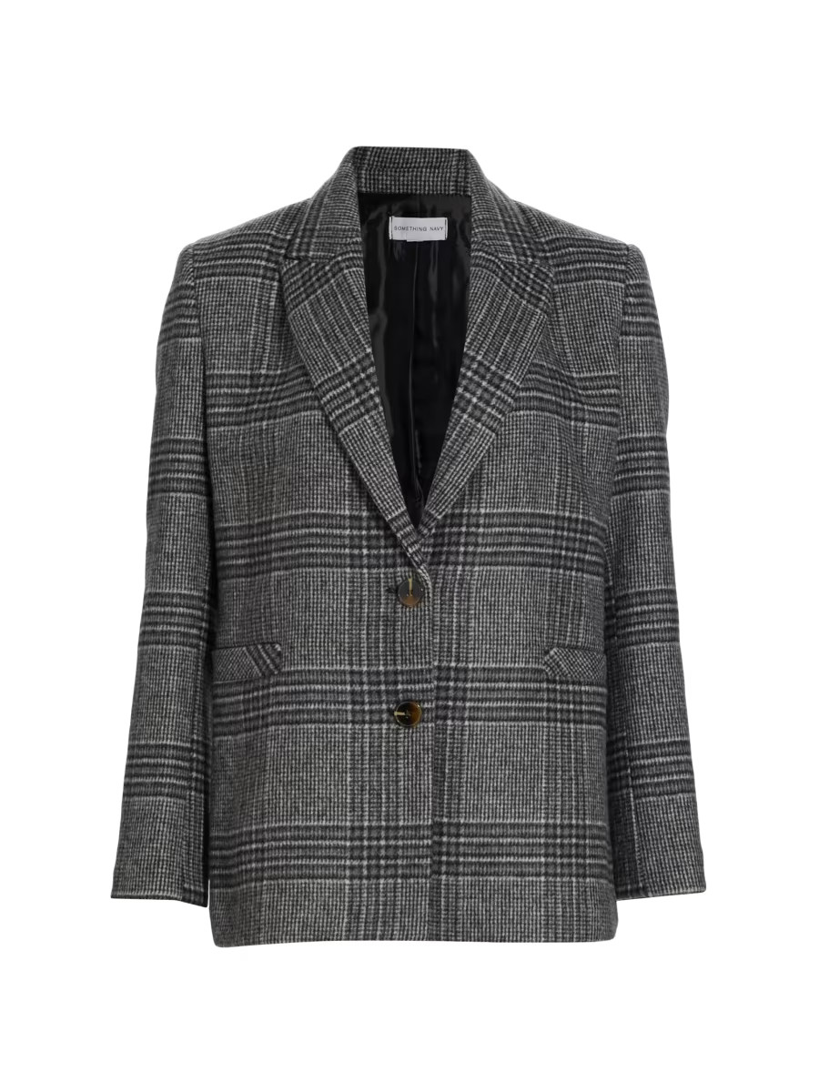 Oversized Brushed Plaid Blazer | Saks Fifth Avenue