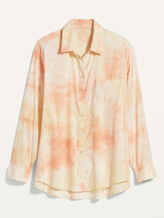 Oversized Tie-Dye Boyfriend Shirt for Women | Old Navy (US)