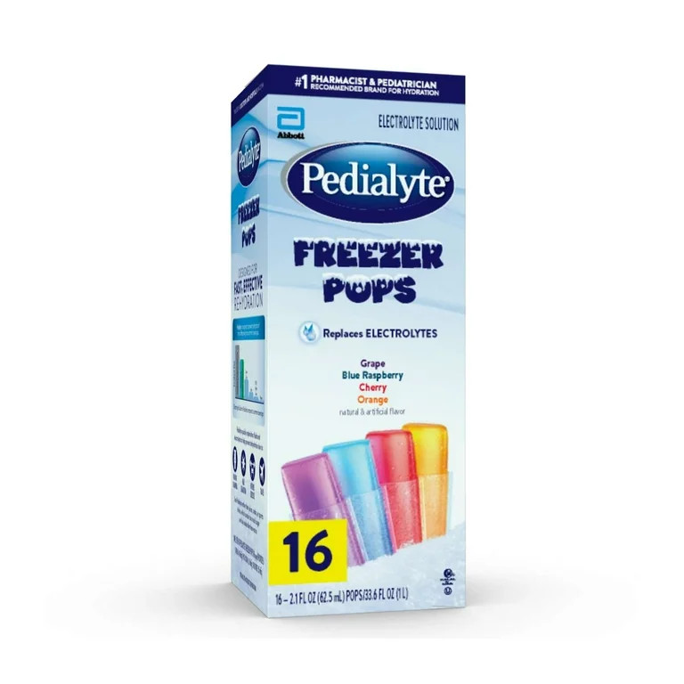 Pedialyte Electrolyte Solution Freezer Pops, Variety Pack, Pack of 16 | Walmart (US)