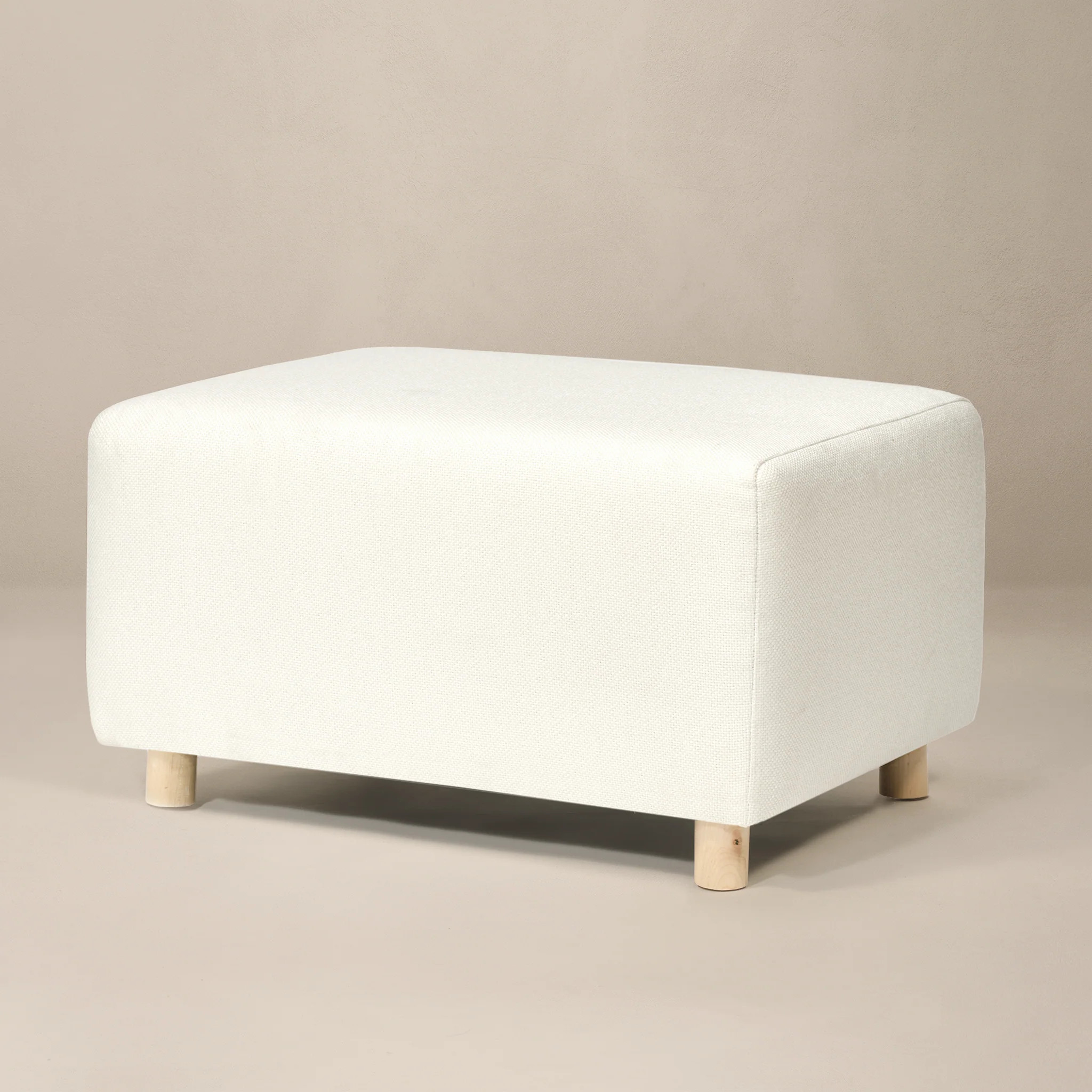 Ollie Ottoman: a Chair and a Half - Stationary Rectangle Ottoman With Wood Legs | Oilo Studio