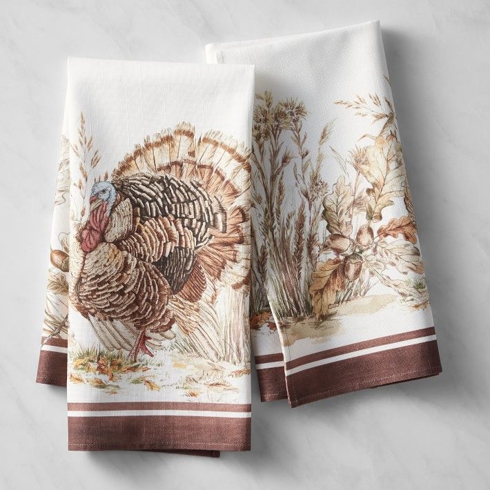 Autumn Plymouth Turkey Towels, Set of 2 | Williams-Sonoma