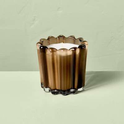 Ribbed Glass Salted Honey Jar Candle Light Brown 7oz - Hearth & Hand™ with Magnolia | Target