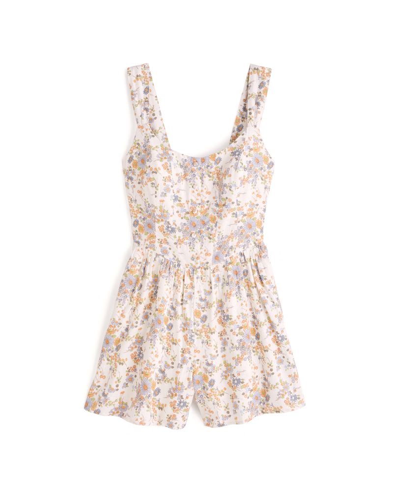 Women's Flirty Corset Romper | Women's New Arrivals | Abercrombie.com | Abercrombie & Fitch (US)