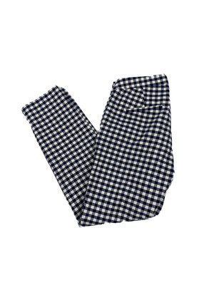 J. Crew Size 0 Martie Pants Blue Bi-Stretch Cotton Gingham Check Career 0438 | eBay US