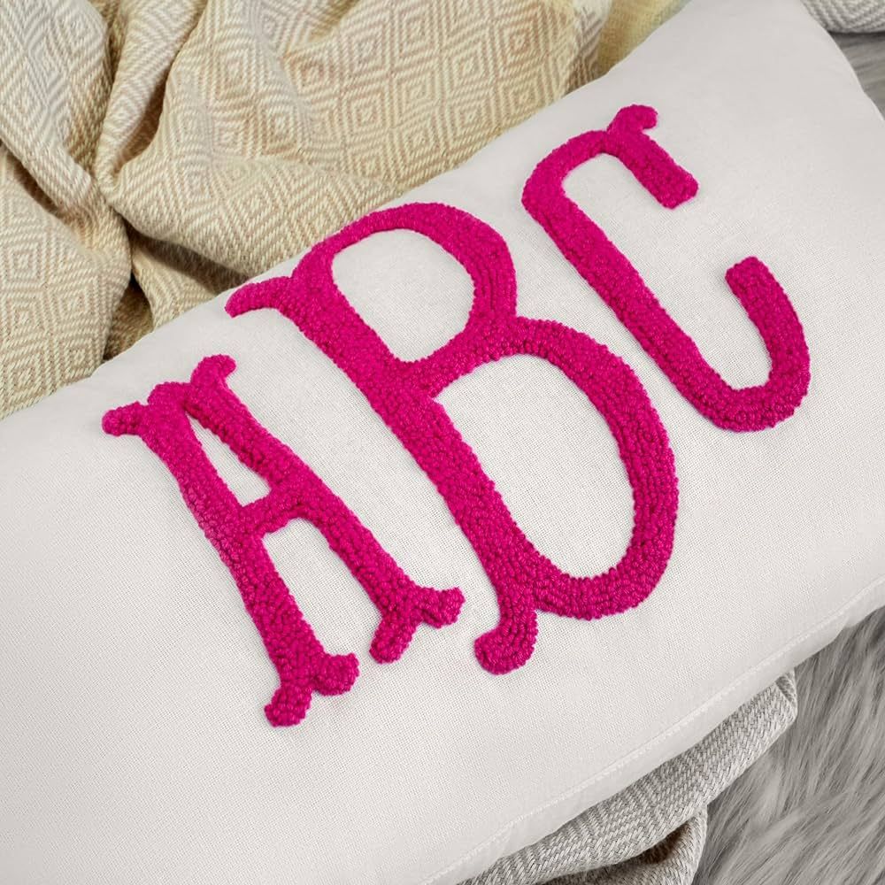 Wedding Monogram Punch Needle Embroidery Pillow, Custom Letter Monogram Pillow, Personalized Coup... | Amazon (US)