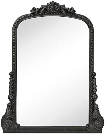 Amazon.com: Traditional Ornate Frame Arch Wall Mirror Baroque Inspired Bathroom Vanity Rectangle ... | Amazon (US)