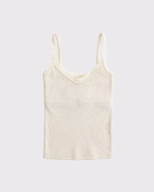Women's Embellished Rib Cami | Women's Tops | Abercrombie.com | Abercrombie & Fitch (US)