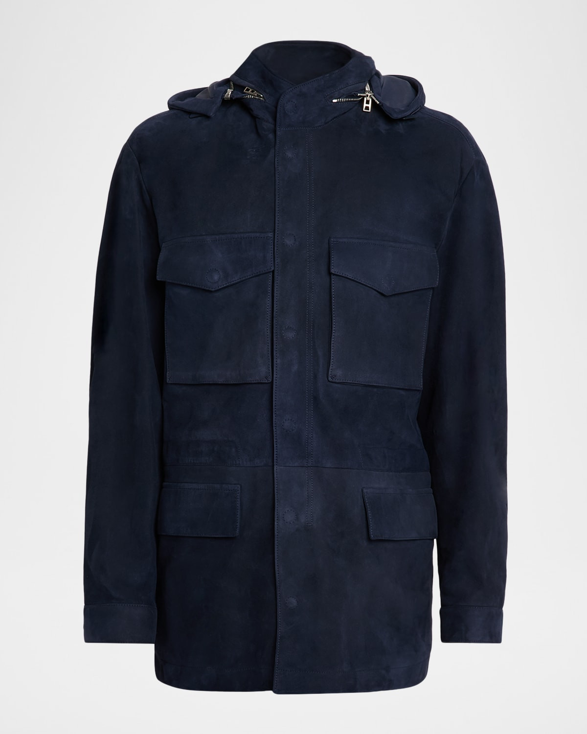 Men & apos;s Suede Hooded Field Jacket | Neiman Marcus
