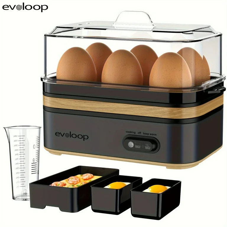 EVOLOOP Rapid Egg Cooker, 6 Egg Capacity Electric Egg Cooker for Hard Boiled Eggs, Soft, Medium, ... | Walmart (US)