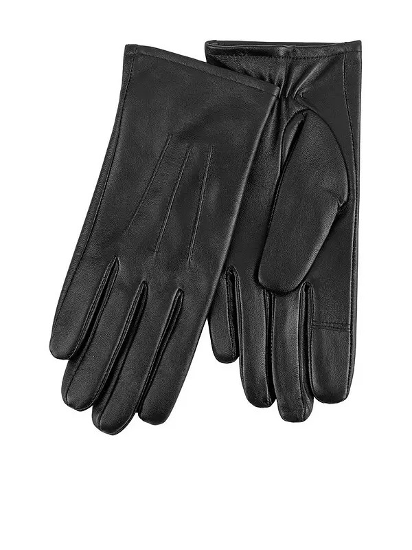 TOTES Isotoner 3 Point Smart Touch Leather Glove - Black | Very (UK)