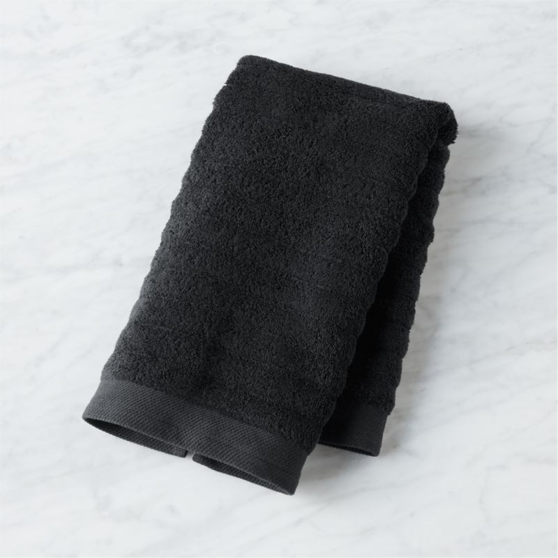 Channel Black Cotton Hand Towel + Reviews | CB2 | CB2