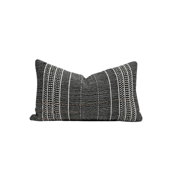 Woven Stripe Lumbar Pillow  Washed Faded Black  Modern | Etsy | Etsy (US)