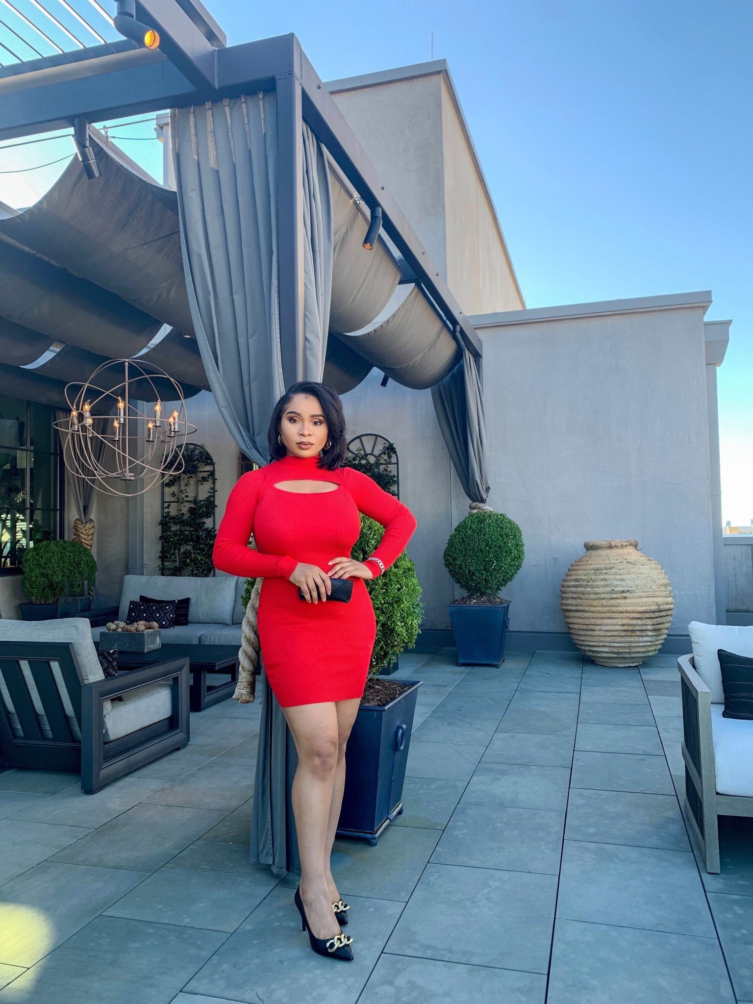 Red isn’t just a color… it’s a mood ❤️ This red cutout high-neck ribbed dress is serving confidence, elegance, and all the main-character energy. The moment I slipped it on, I knew this was that dress — the one that turns heads without trying. Styled with classic black pump heelsand my favorite Ray-Ban sunglasses, this look is effortless, bold, and timeless.
Whether you’re heading to Sunday service, dinner, date night, girls’ night, casual day, or a holiday party, this dress does all the talking. It hugs in all the right places, feels luxurious, and gives you that “I’ve arrived” feeling the second you walk in.
If you’ve been searching for a statement dress that makes you feel powerful and polished, then you viewing the right OOTD. Scroll down to shop the exact outfit and accessories tagged — your confidence upgrade is waiting 🔥
 red ribbed dress, cutout turtleneck dress, bodycon dress outfit, black pump heels, rayban sunglasses women, red dress outfit, fall dress women, winter dress style, date night dress, holiday party dress, going out dress, chic outfit ideas, elegant dress women, statement dress, ltk outfit, fashion inspiration women, classy outfit, ribbed knit dress


#LTKPetite #LTKgrwm #LTKootd