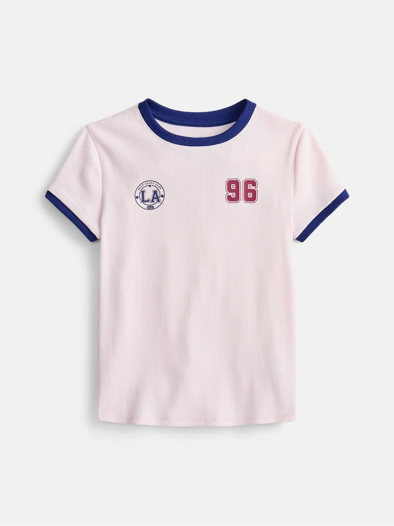 Weekend Academy Girls Graphic Baby Tee with Short Sleeves, Sizes 4-18 | Walmart (US)