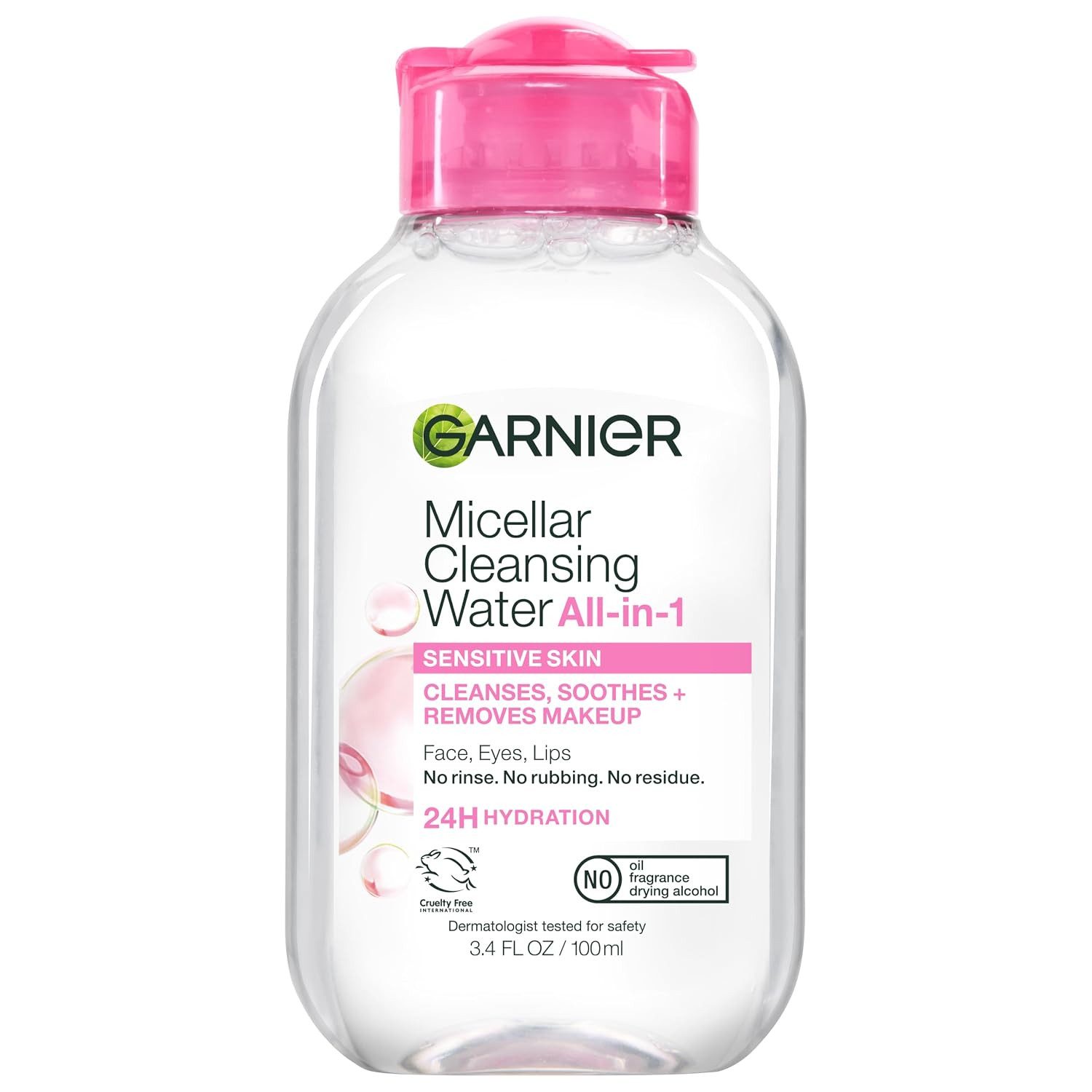 Garnier Micellar Cleansing Water, All-in-1 Makeup Remover and Facial Cleanser, For All Skin Types, 3.4 Fl Oz (100mL), 1 Count (Packaging May Vary) | Amazon (US)