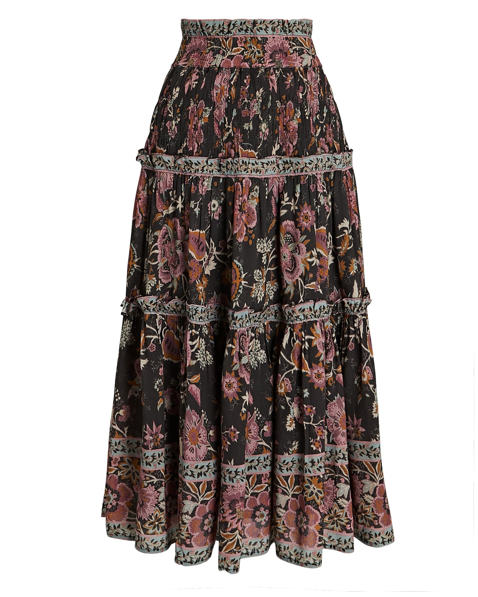Tess Tiered Floral Midi Skirt | INTERMIX
