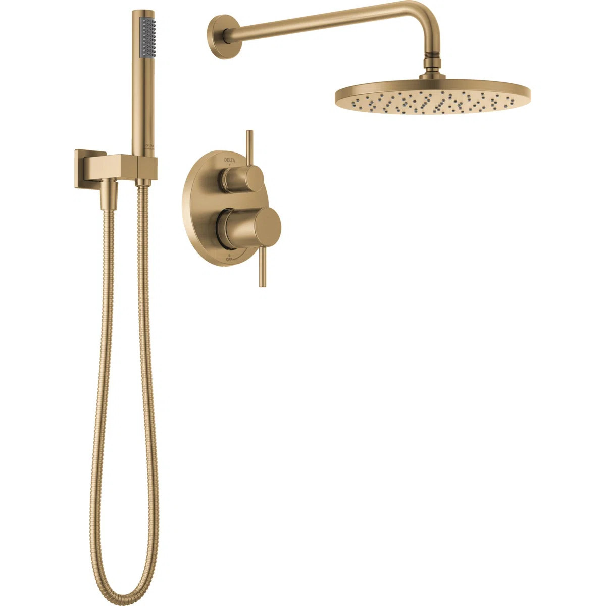Modern Raincan Round Shower System, Rain Shower Head with Handheld Spray, Shower Faucet Set 34270... | Wayfair North America