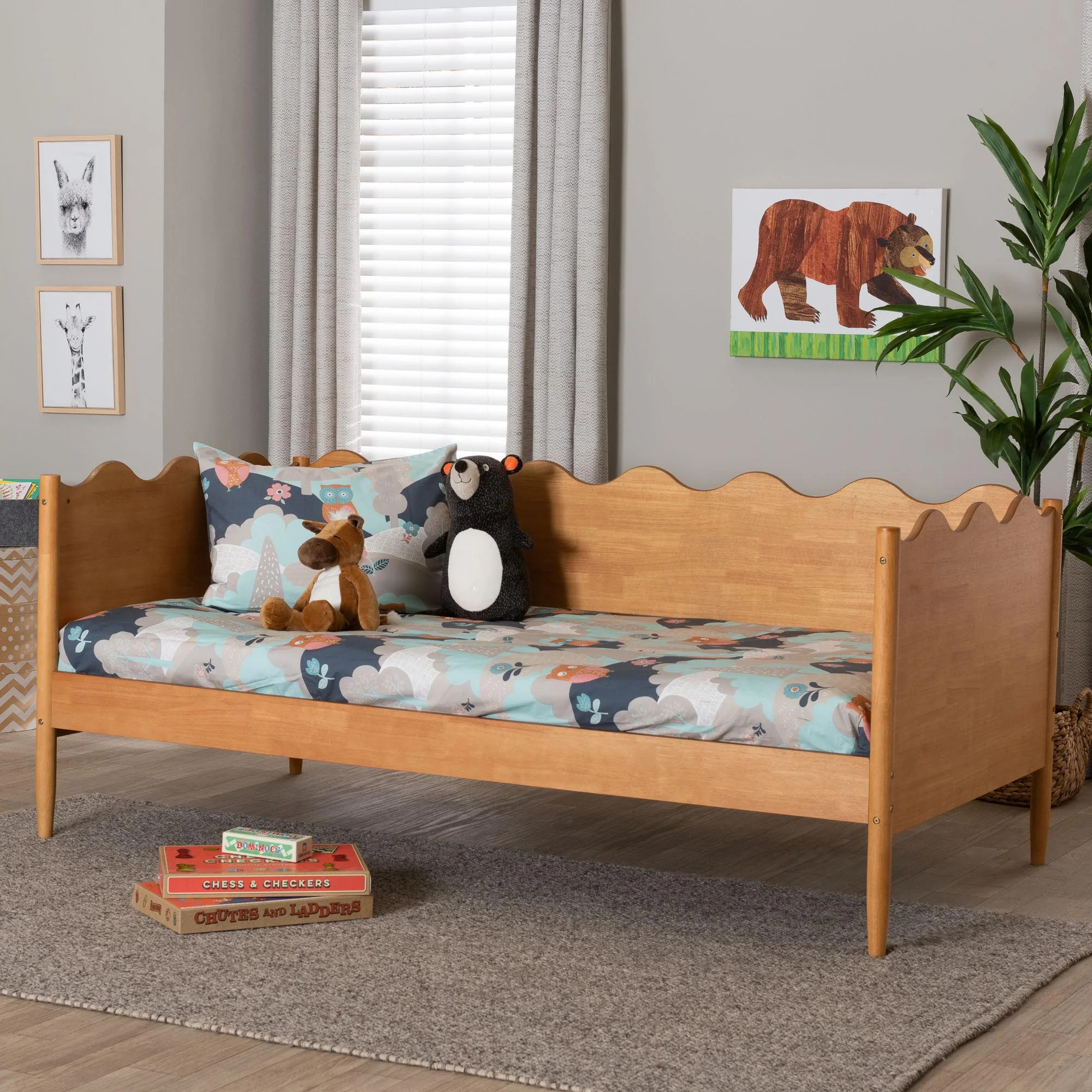 Baxton Studio Malaya Modern Daybed, Full, Oak Brown | Walmart (US)