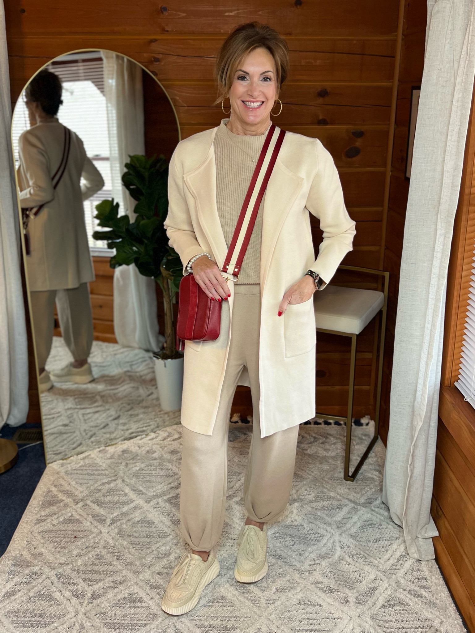 Winter outfit 

Free People Inspired Style 

Sweater Set. 
I sized up to a Large to get the length because I’m 5’10. My true size medium would have fit but I wanted more length. 

My bag is from Meg and Bee London. I can’t link it. Sorry! 

#LTKtravel #LTKfindsunder50 #LTKstyletip