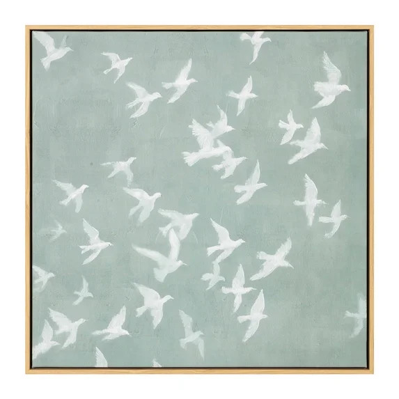 My Texas House Birds in Flight Grn 20" x 20" Coastal Framed Wall Art | Walmart (US)