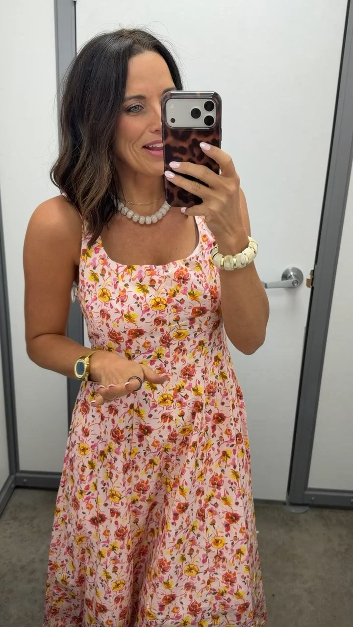This Walmart dress is such a sweet summer find — the floral print is so pretty and it feels easy enough for church, brunch, or vacation. Wearing size XS. #walmartfinds #walmartfashion #ltkfinds #summerdress #summeroutfit #affordablefashion #walmartstyle