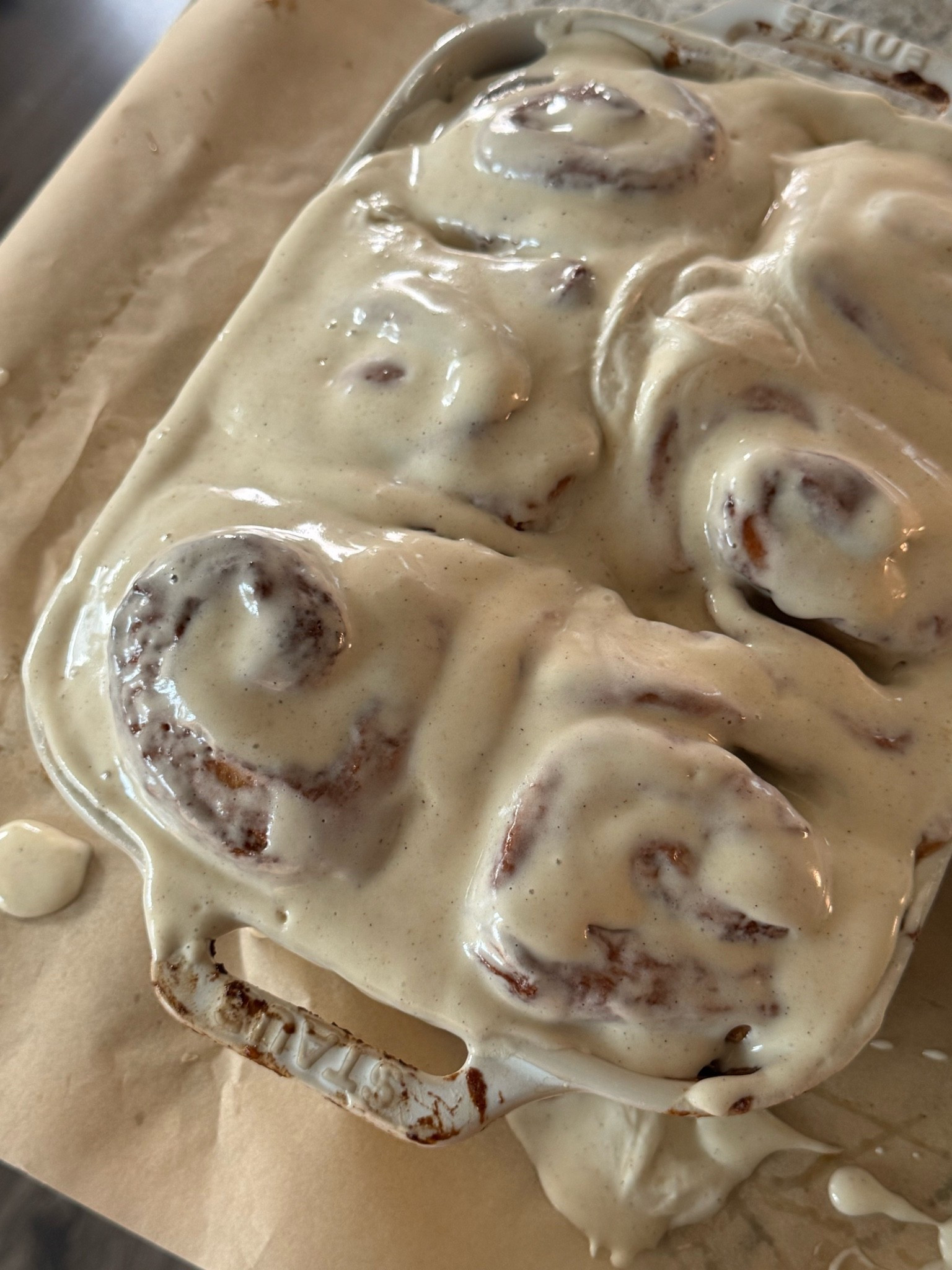🎃 These are incredibly soft, fluffy, and filled with warm pumpkin spice, vanilla, and a gooey cream cheese frosting. Save this recipe for fall and tag me if you make them! 🤎👇
🎃 Vanilla Bean Pumpkin Cinnamon Rolls

Dough
* 2¼ tsp active dry yeast (1 packet)
* ¾ cup warm whole milk (105–110°F)
* 2 tbsp granulated sugar (for blooming the yeast)
* Remaining 6 tbsp granulated sugar
* ½ cup pumpkin purée
* 3 large eggs
* 1 stick (½ cup) melted butter
* ½ tbsp vanilla bean paste
* 1 tbsp vanilla extract
* ½ tsp kosher salt
* 1 tsp pumpkin pie spice
* 2¼ cups bread flour
* 2¼ cups all-purpose flour

Filling
* ½ cup softened butter
* 1 cup light brown sugar
* 2–3 tbsp pumpkin purée
* 2 tsp pumpkin pie spice
* ½ tsp cinnamon
* 2 tsp vanilla extract
* Pinch of kosher salt
* 
Cream Cheese Frosting
* 8 oz cream cheese
* ½ cup softened butter
* 3 cups powdered sugar
* 2 tsp vanilla
* ½ tsp pumpkin pie spice
* 
Directions
1. Bloom the yeast with the warm milk and 2 tbsp sugar for 5–10 minutes.
2. Add the remaining sugar, pumpkin, eggs, butter, vanilla bean paste, vanilla extract, salt, and pumpkin pie spice.
3. Mix in both flours and knead for 8–10 minutes.
4. Let rise until doubled (1–1½ hours).
5. Roll out, spread the filling, roll up, and cut into 9 rolls.
6. Place in a greased baking dish and pour ½ cup heavy cream around the rolls.
7. Let rise for 15 minutes.
8. Bake at 350°F for 45–50 minutes.
9. Frost while warm and enjoy!

✨ Makes 9 bakery-style pumpkin cinnamon rolls.
 #PumpkinCinnamonRolls #FallRecipes #BakingTok #PumpkinRecipes #FoodTok

#LTKmomlife #LTKfoodie