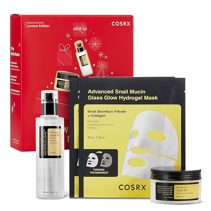 COSRX Snail Mucin Limited Holiday Gift Set with Snail Mucin Repairing Serum, Moisturizer & Collag... | Amazon (US)