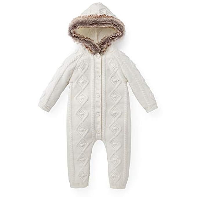 Hope & Henry Layette Faux Fur Trimmed Cable One Piece | Amazon (US)