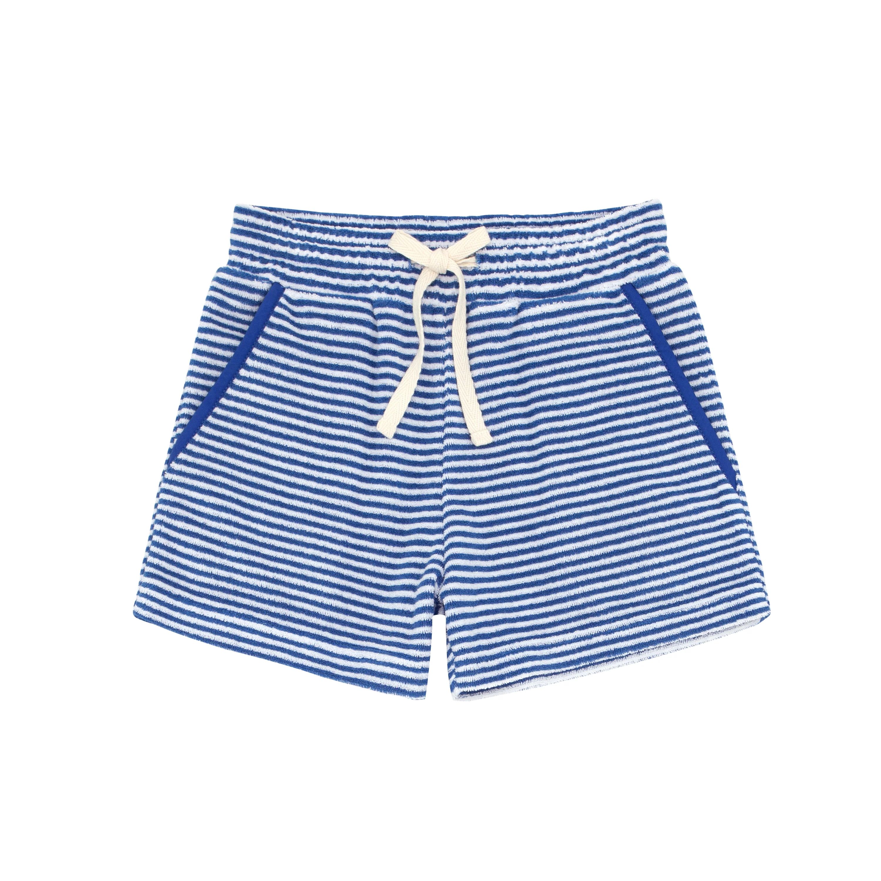 boys cove blue stripe french terry short | minnow swim | minnow