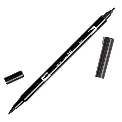 Tombow Dual Brush Pen Art Marker, N25 - Lamp Black, 1-Pack | Amazon (US)