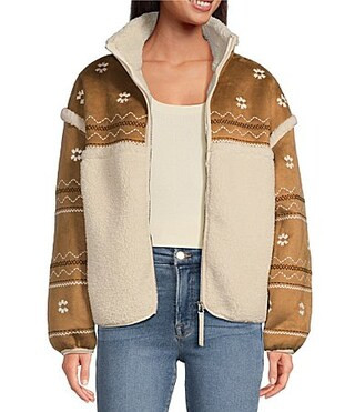 UGG Marlene Faux Fur Fleece Embroidered Jacket - S | Dillard's