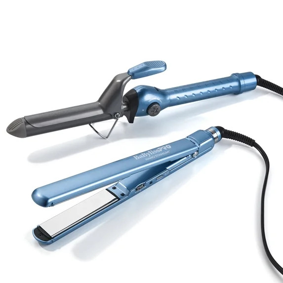 BaBylissPRO® Nano Titanium™ 1.25" Spring Curling Iron & 1" Ultra-Thin Flat Iron Prepack | Walmart (US)