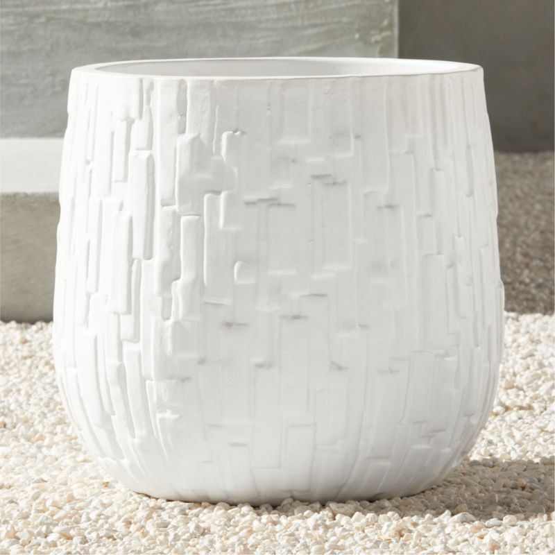 Lada White Planter Large + Reviews | CB2 | CB2