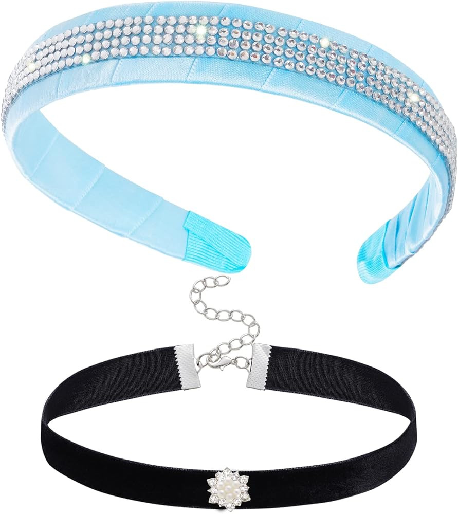 Princess Costume Headband Choker Set Women Princess Dress Up Accessories for Halloween Cosplay Pa... | Amazon (US)