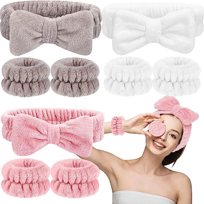 mjyphdm Headbands and Wristband Set for Face Washing Microfiber Women's Hairbands Wrist Towels Se... | Amazon (US)