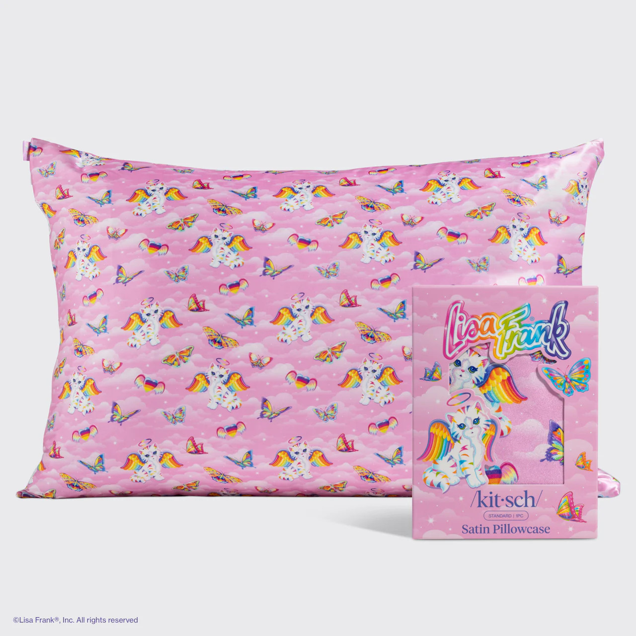 Lisa Frank x Kitsch Satin Pillowcase in Angel Kit | KITSCH | Kitsch