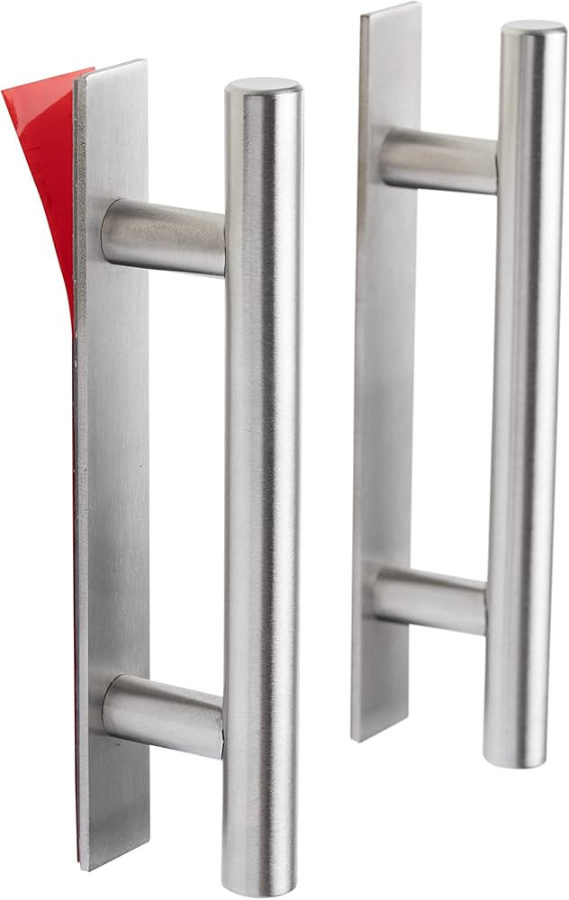 Adherion Adhesive Cabinet Door Handles 5" | No Drilling | Stick On Handle | 3M Adhesive | 2 Pack,... | Amazon (US)