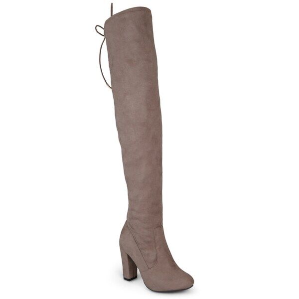 Journee Collection Women's 'Maya' Faux Suede Regular and Wide Calf Over-the-knee Boots | Bed Bath & Beyond