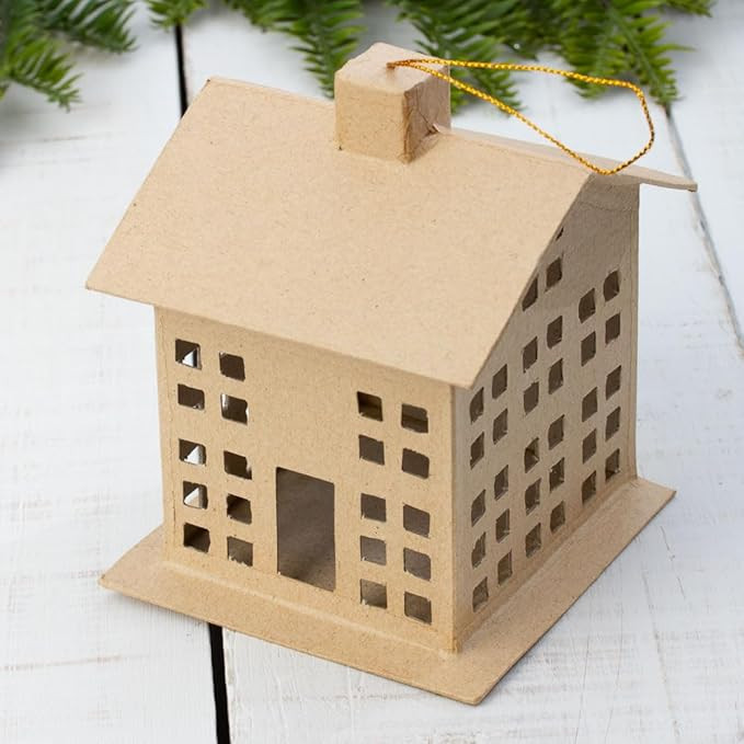 Factory Direct Craft Pack of 4 Paper Mache Primitive Saltbox House Ornaments - Cardboard Papier M... | Amazon (US)
