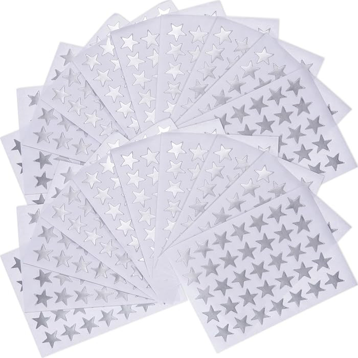 EBOOT Star Stickers 1750 Count Self-Adhesive Stickers Stars (Silver) | Amazon (US)