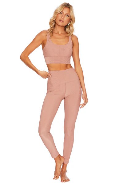 Ribbed Ayla Legging Pink | Beach Riot